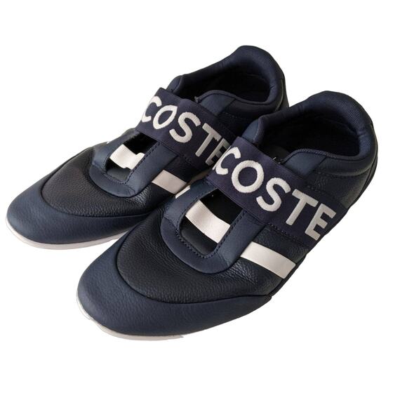Lacoste Misano leather shoes sneakers elastic logo size 8.5 8 1/2